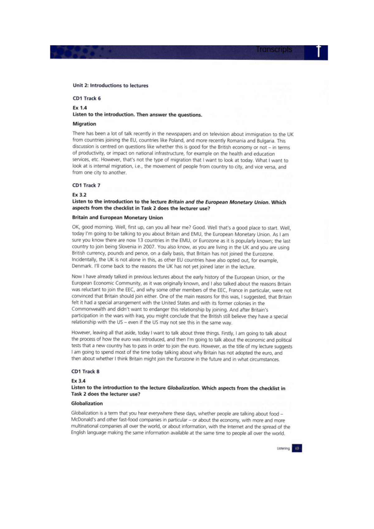 IELTS Practice Exercises - Transcripts U2 - Studocu