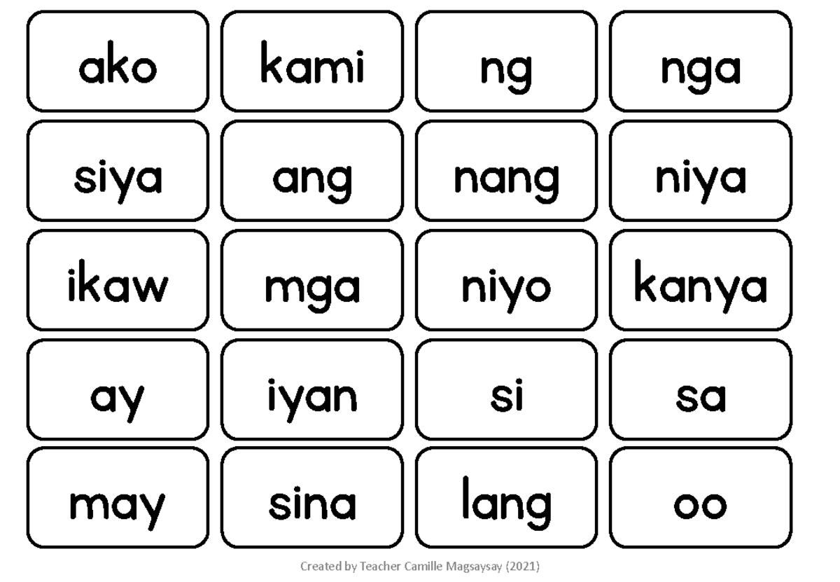 Filipino Sight Words-1 - Readings in Philippine History - ako ikaw siya ...