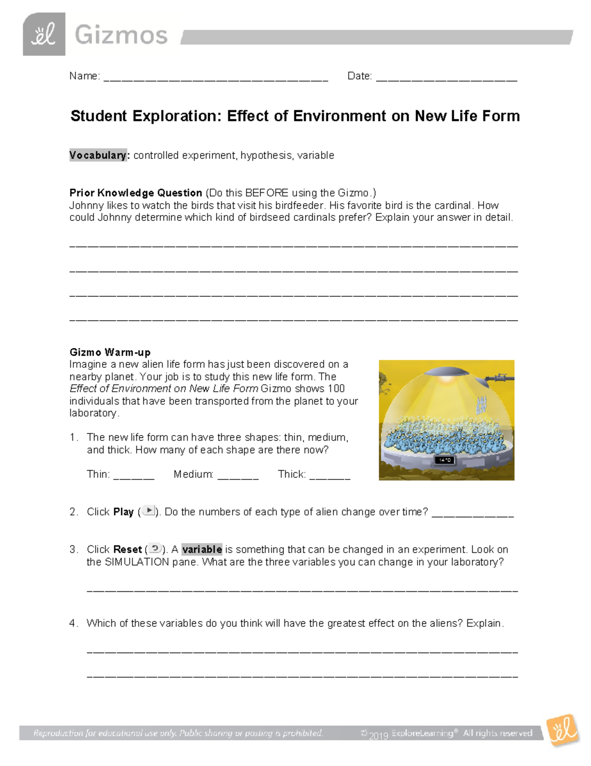 Effect Environment SE - SCIENCE - 2019 Name ...