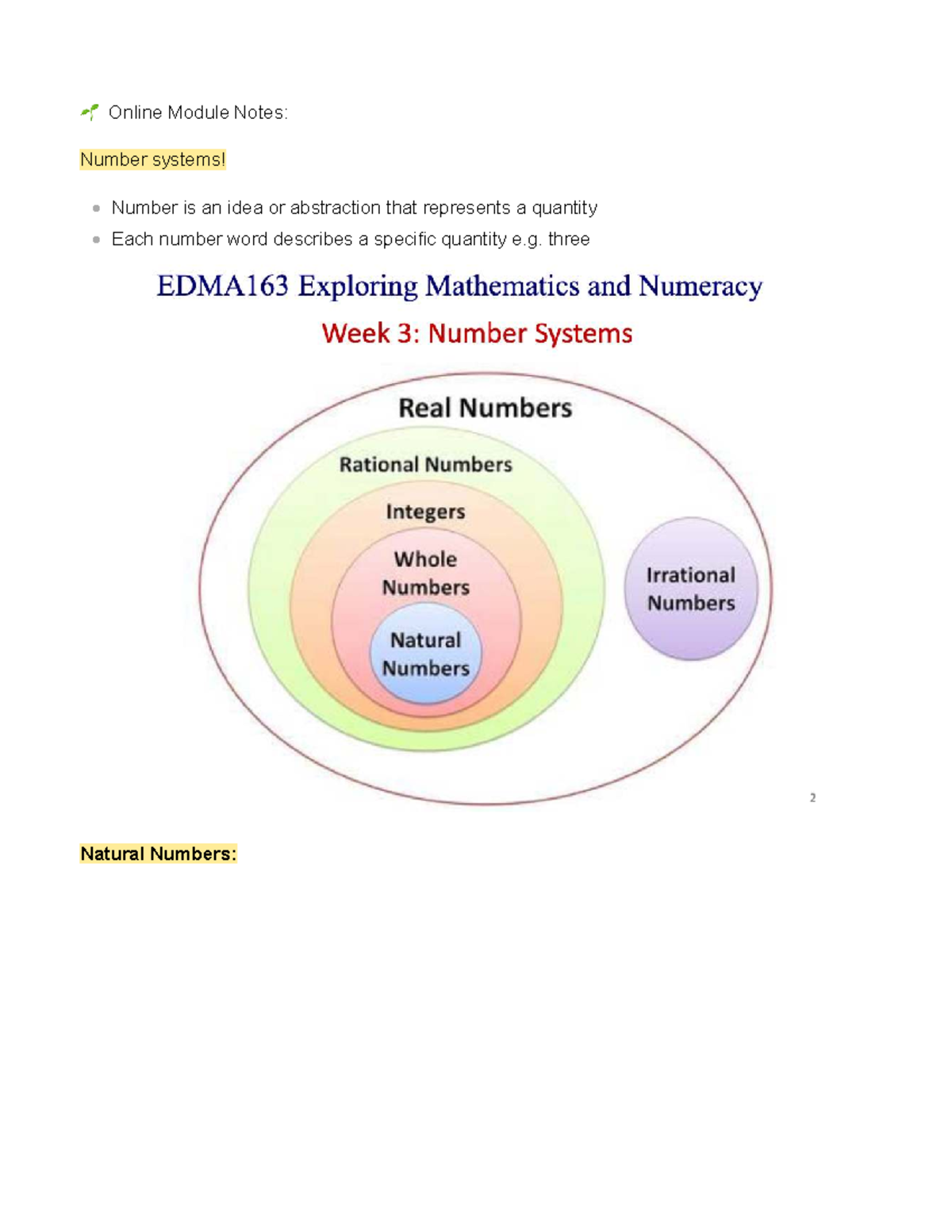 Module 2 Notes: Lecture on Number Systems and Values - Studocu