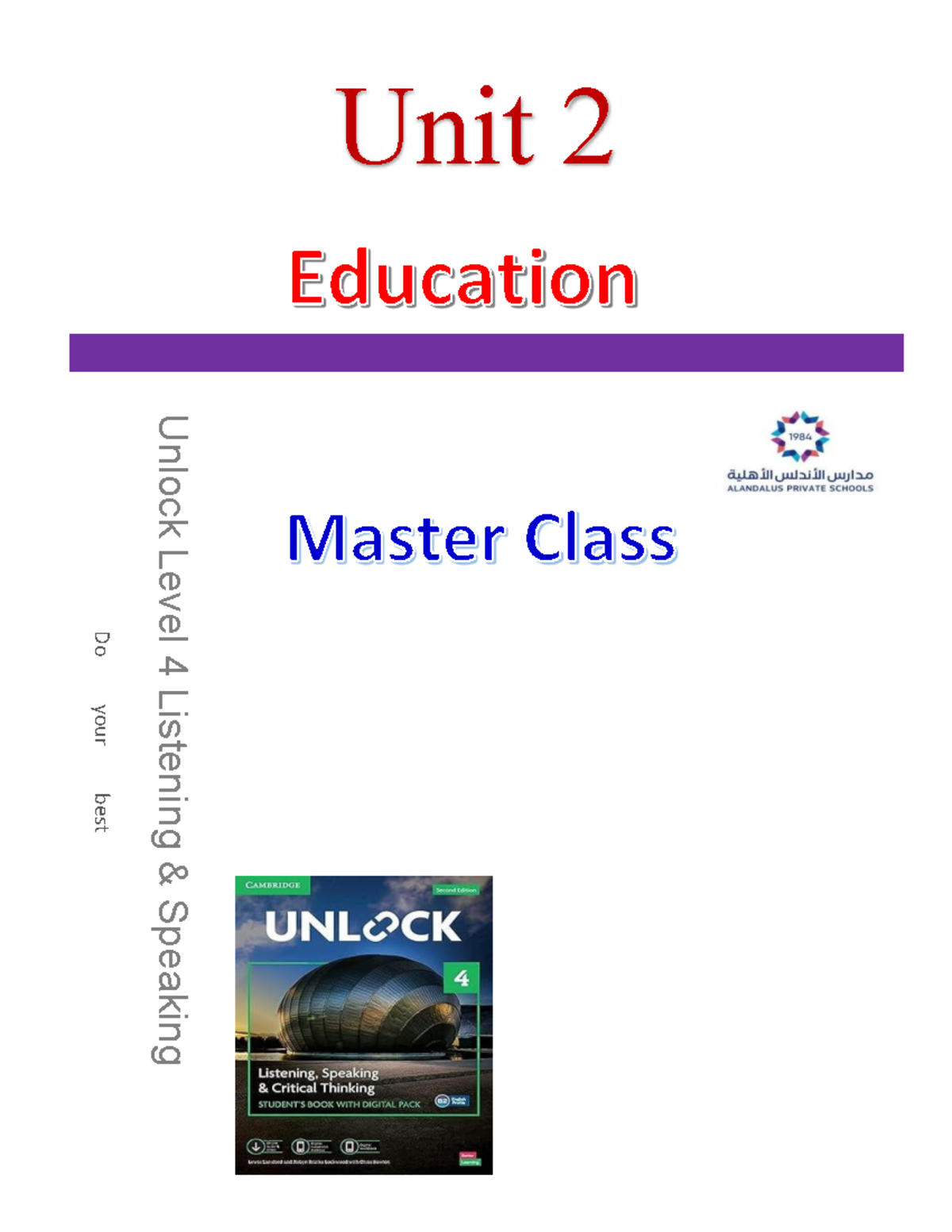 Unit 2 Unlock Level 4 Listening & Speaking Vocabulary Guide - Studocu