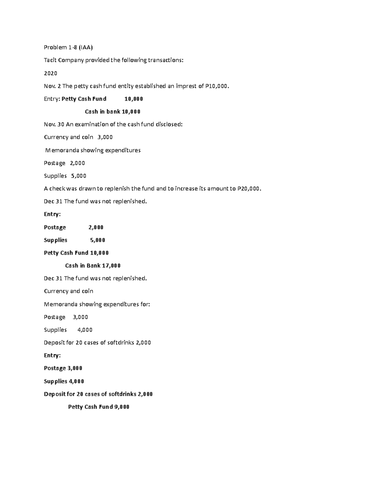 Intermediate Accounting - Assignment on Journal Entries (1-8) - Document Preview