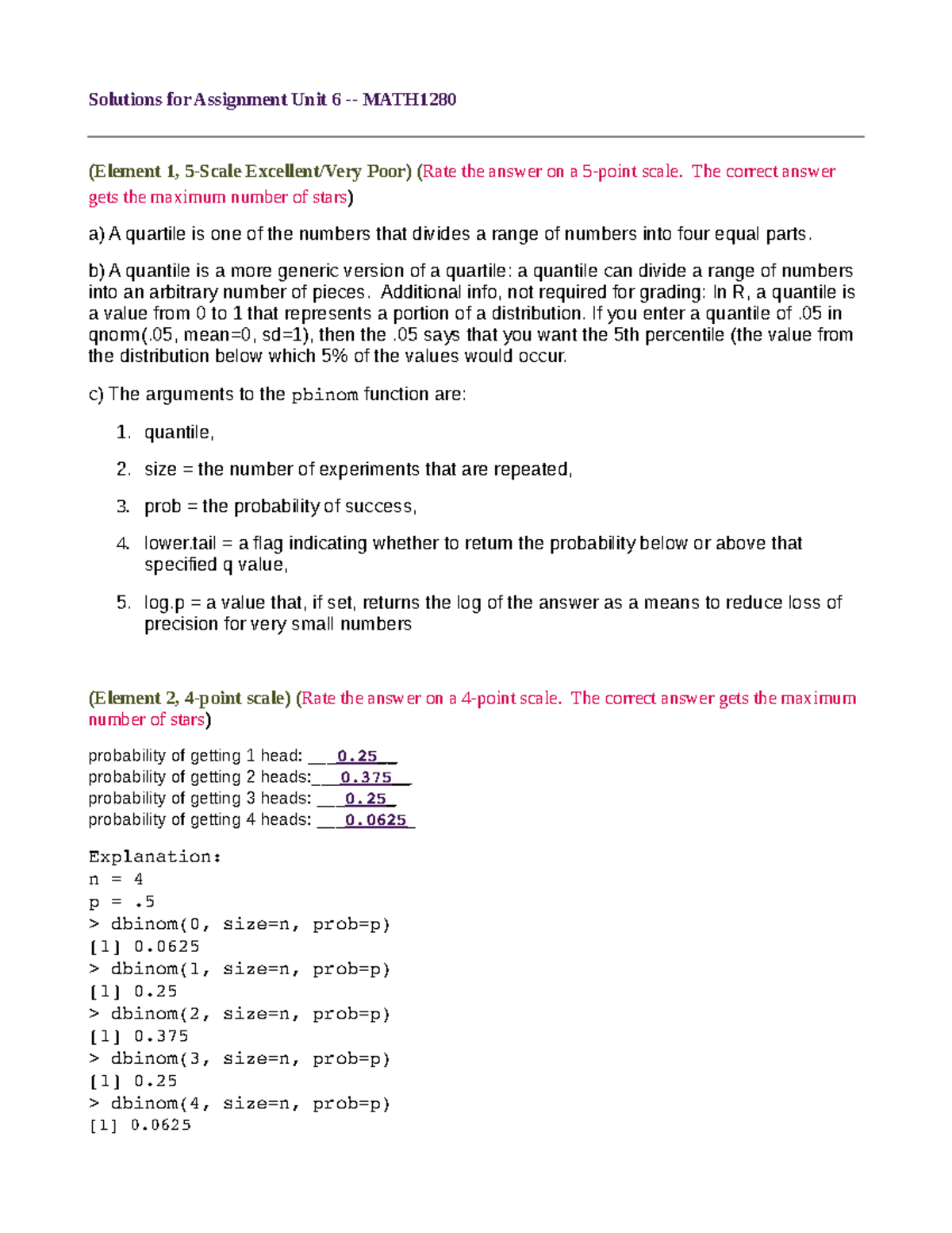 MATH 1280 - Comprehensive Solutions for Unit 6 Assignments - Studocu