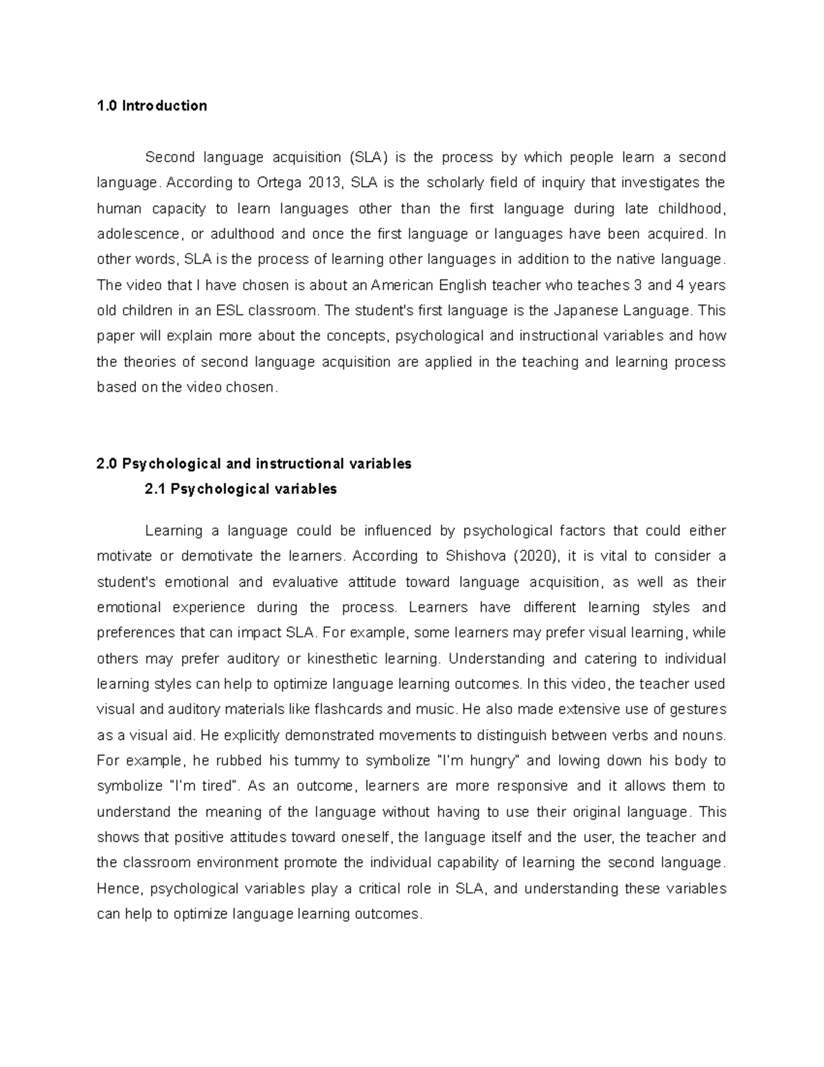 TASK 1 TSLB 3103 - IPG - 1 Introduction Second language acquisition ...