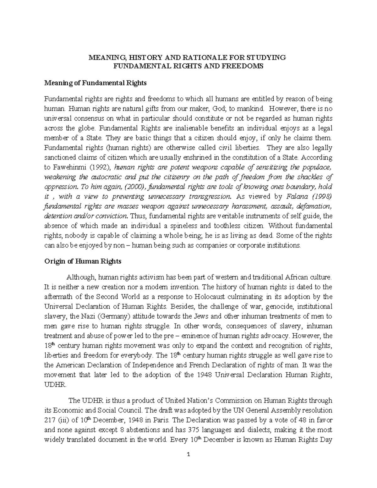 POL 414 - Understanding Fundamental Rights: History, Meaning ...