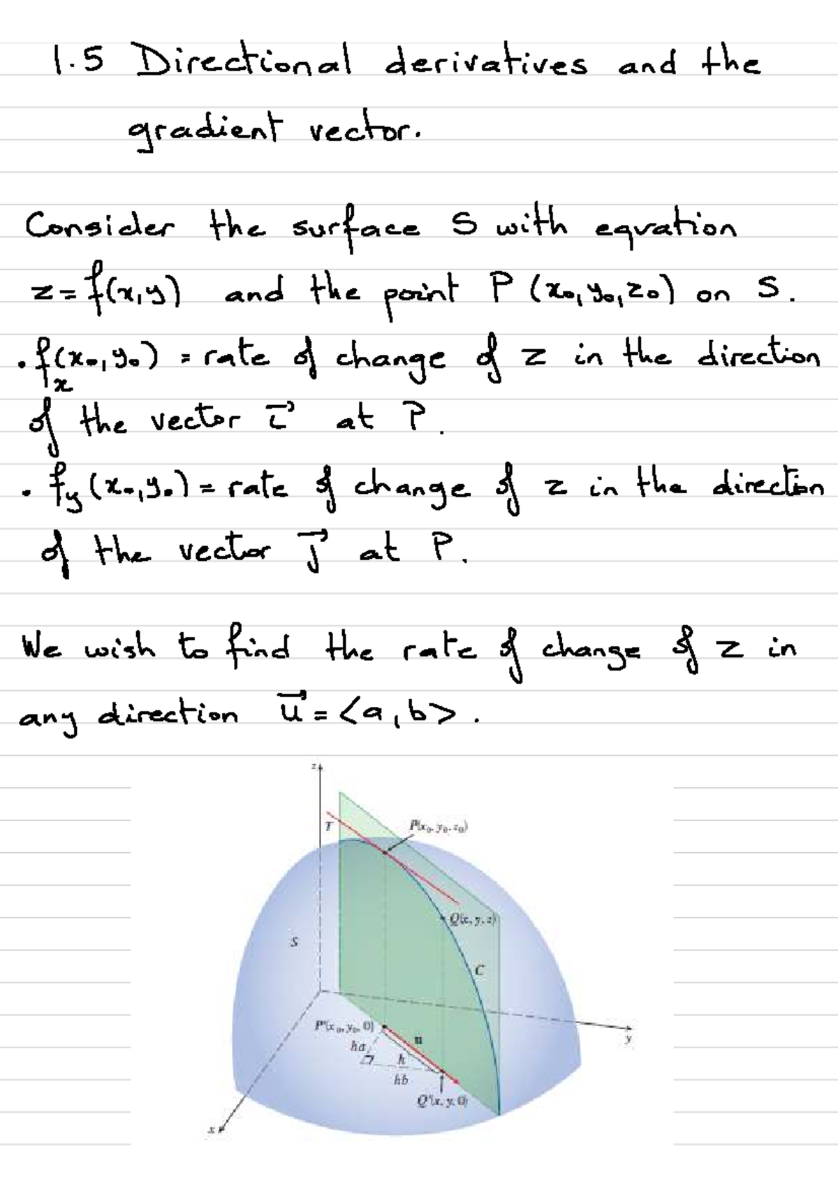 LU 1.5 Class 1 & 2: Analysis of Directional Derivatives - Studocu