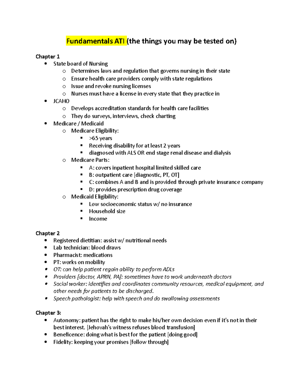 ATI Fundamentals Exam Study Guide: Key Concepts and Nursing Practices ...