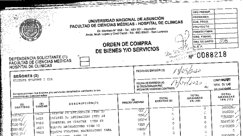 Orden de Compra de Bienes y Servicios - Facultad de Ciencias Médicas ...