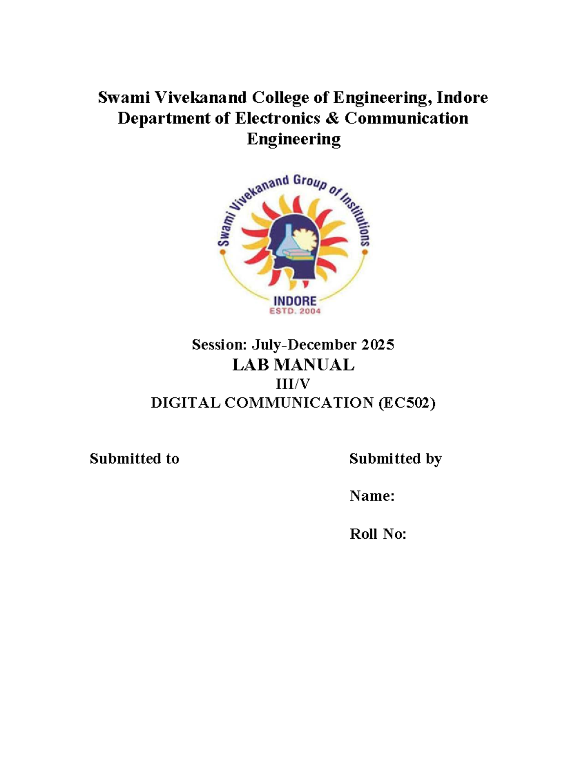 DC Lab Manual for Digital Communication (EC502) - Pulse Modulation ...