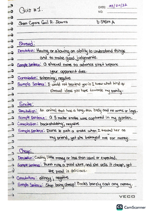 Chem notes from shs - No. I Biochemistry Date 9 may 2022 IBARRA, Shem ...