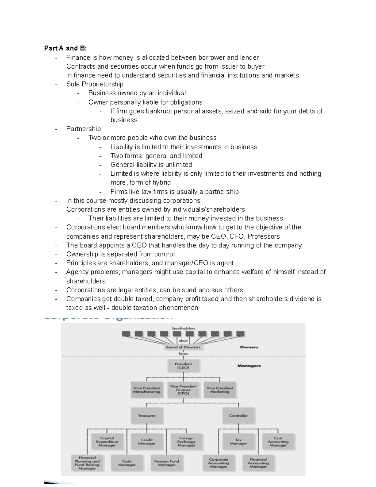 Intro to Finance (FIN101): Lecture 1 Summary & Key Concepts - Studocu