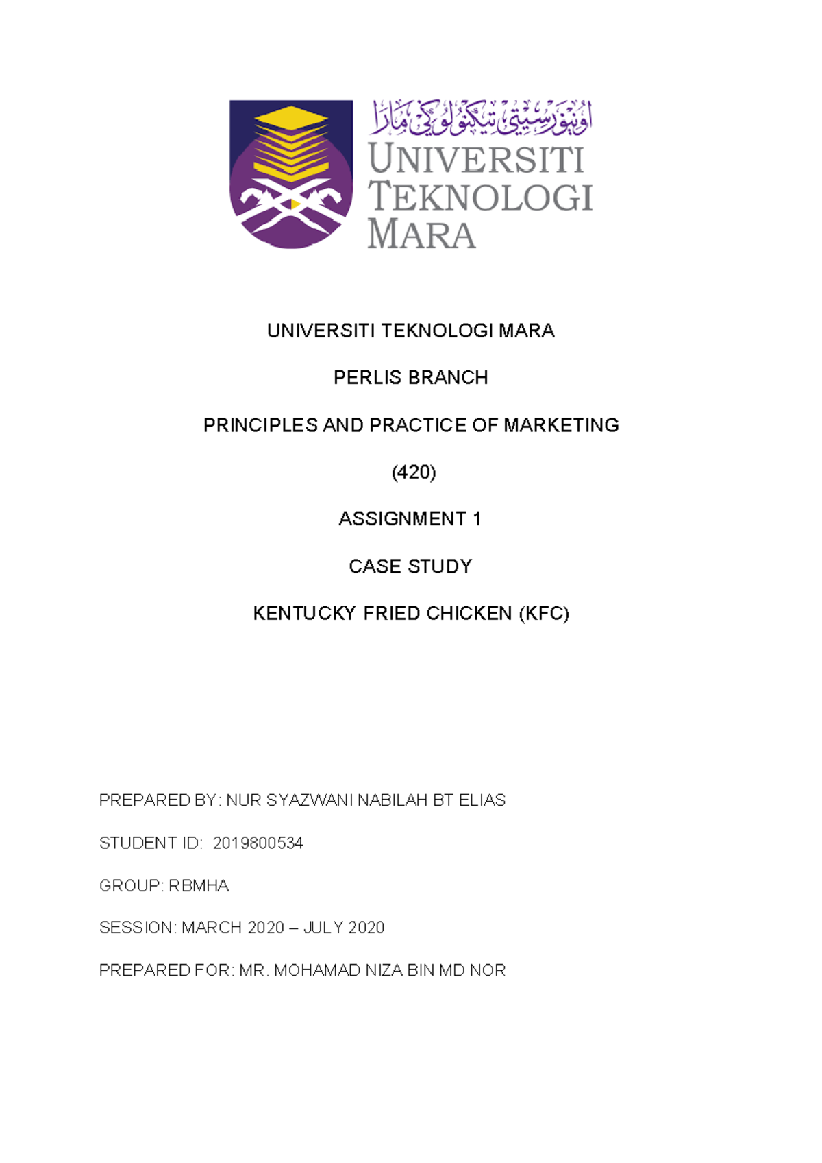 KFC Market Segmentation Case Study - Principles and Practice of ...