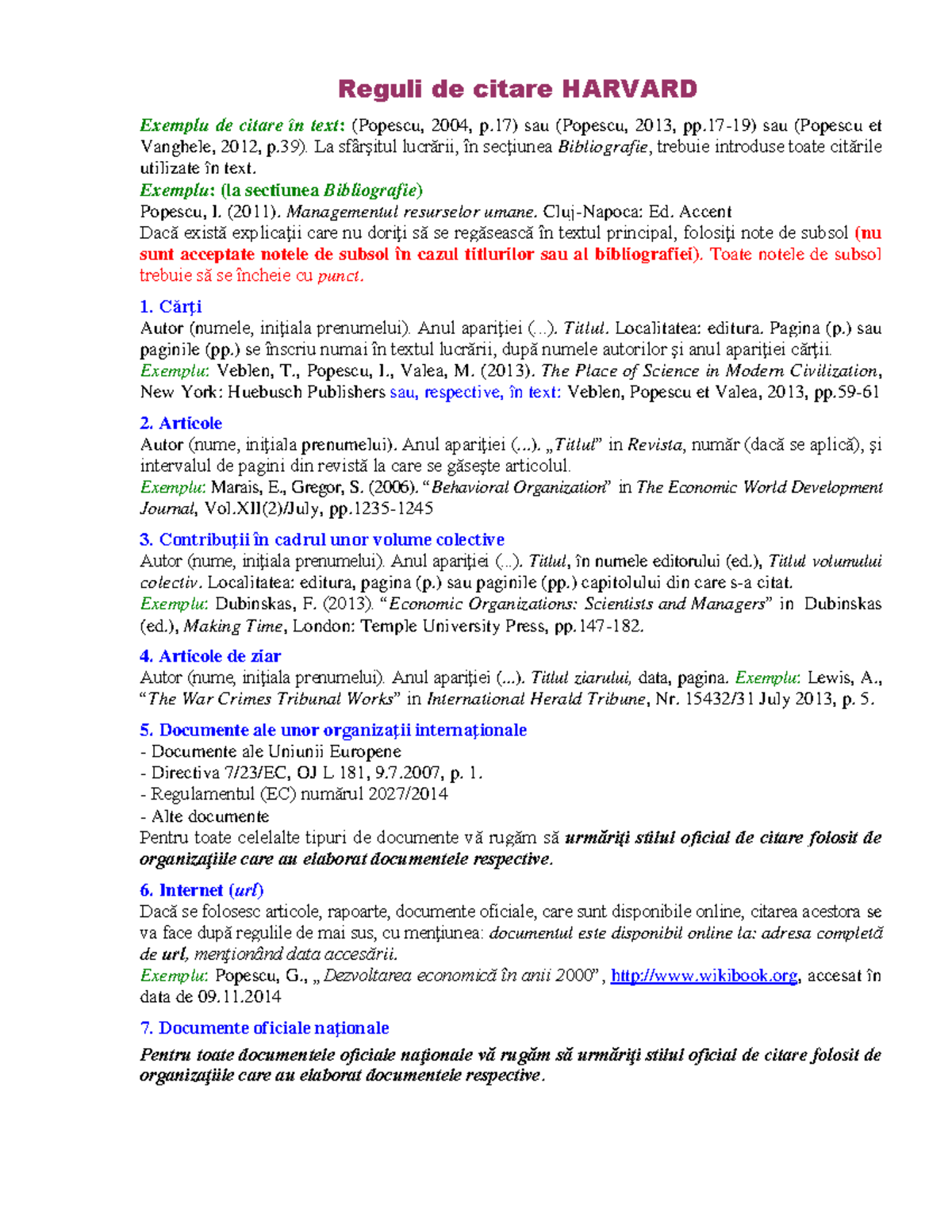Reguli de Citare Harvard: Ghid Complet pentru Bibliografie - Studocu