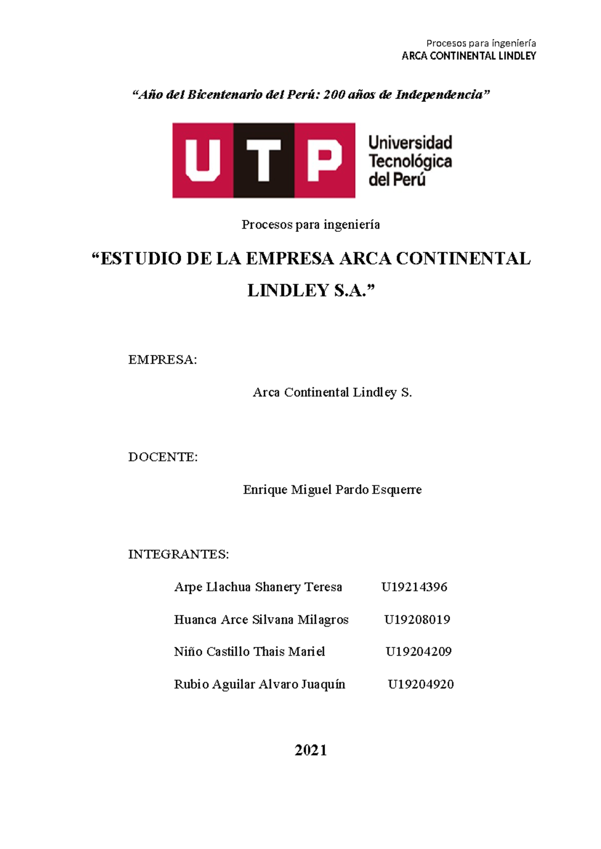 579092737 Estudio Final sobre Procesos en Arca Continental Lindley SA - Document Preview
