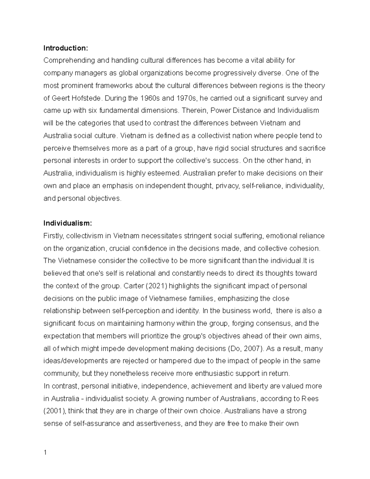 Cultural Differences in Management: MGE Essay 1 Analysis - Studocu