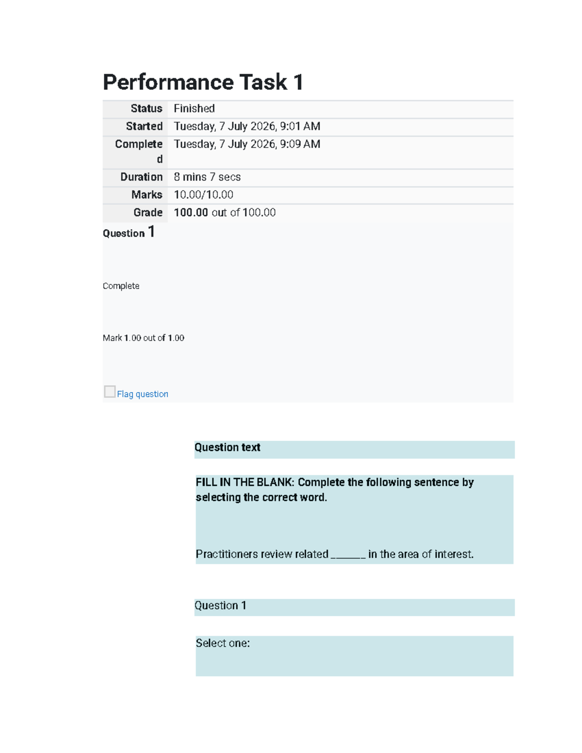 Performance Task 1: Research Value Assessment and Questions - Studocu