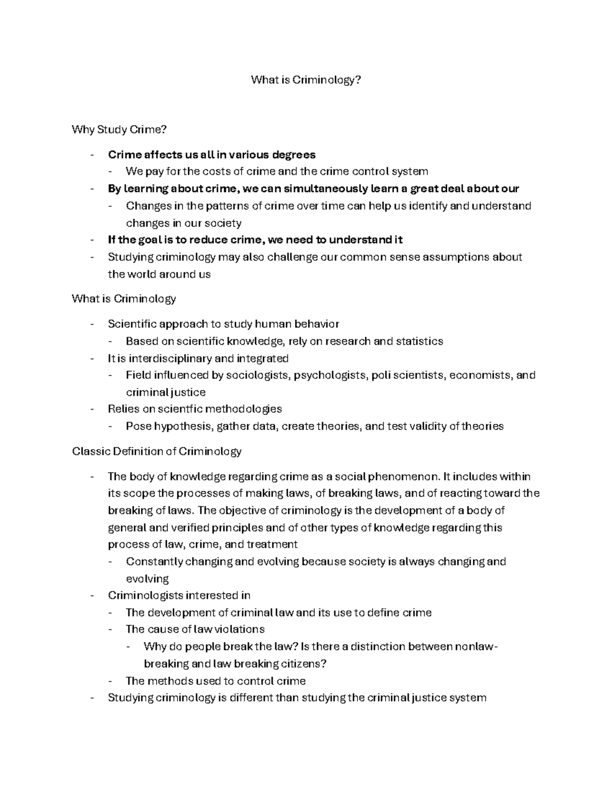 Criminology 101: Key Concepts and Theories in Crime Studies - Studocu