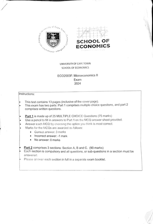 ECO2003F - Microeconomics 2 - Studocu