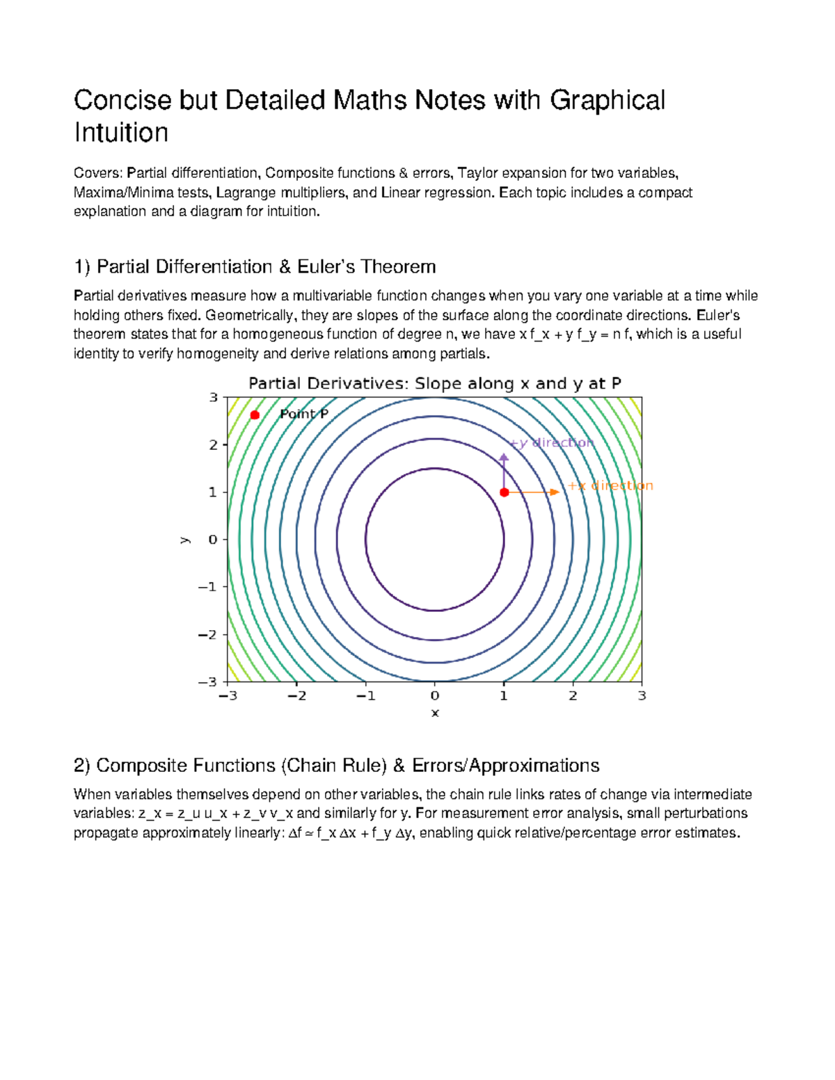 Math 101: Detailed Notes on Partial Differentiation & Functions - Studocu
