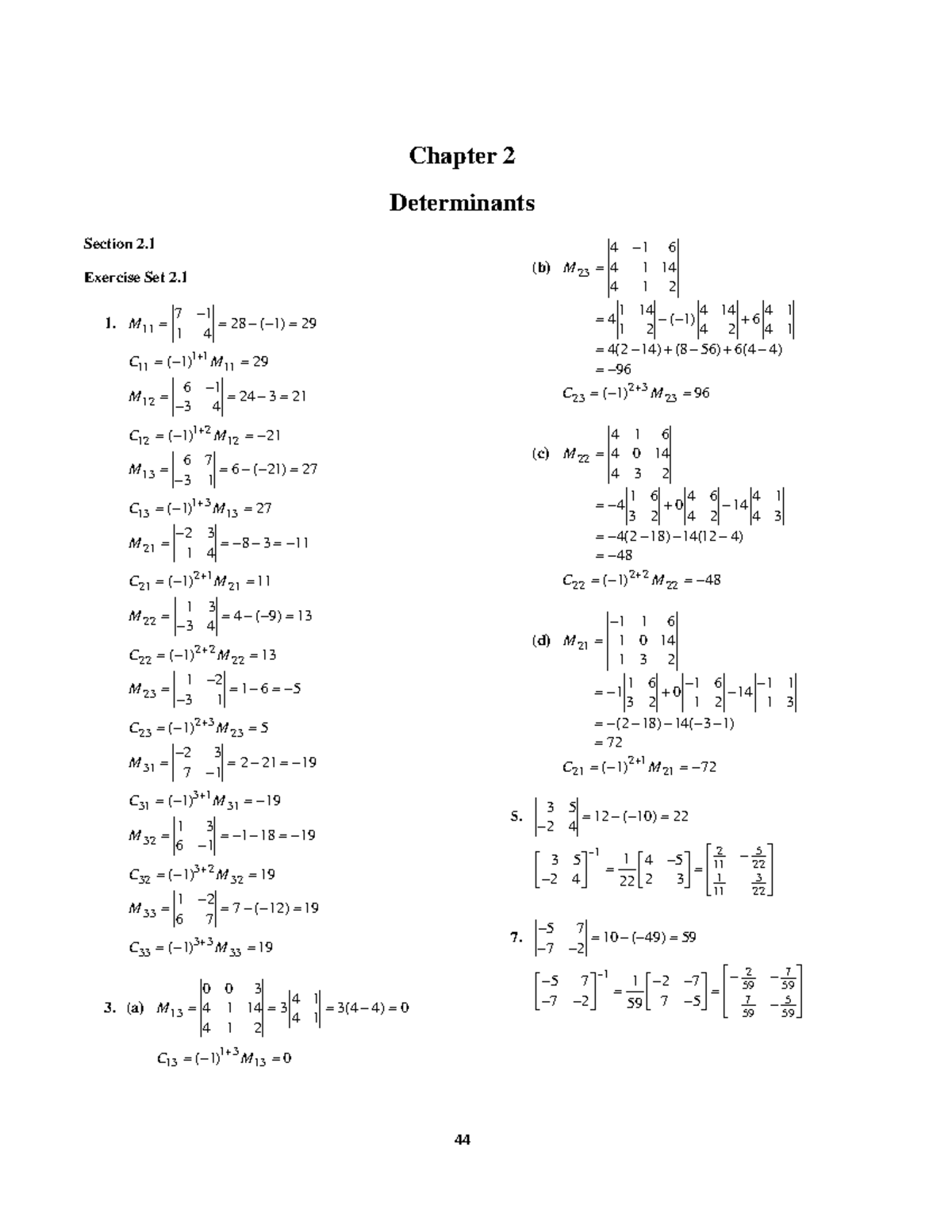 SSM: Linear Algebra Ch 2 - Detailed Solution Manual on Determinants ...