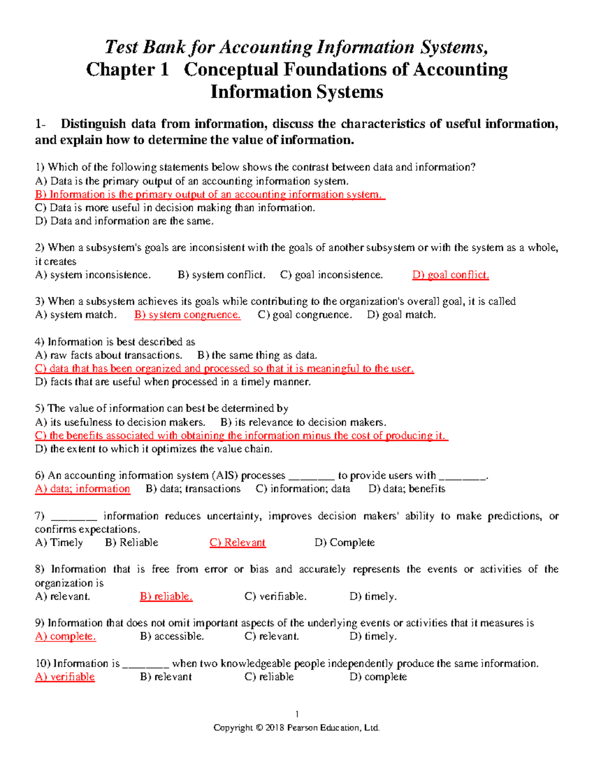Chapter 1 new - FKGBB - 1 Test Bank for Accounting Information Systems ...
