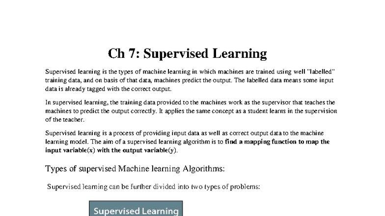 Ch 7: Supervised Learning - Regression Analysis - Studocu