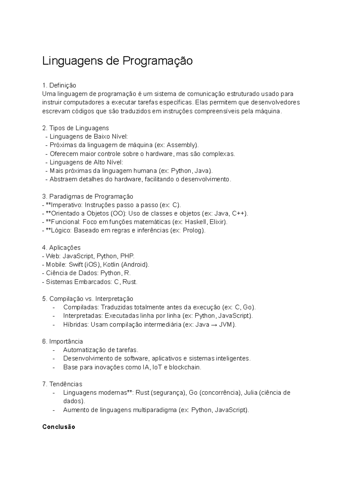 Linguagens de Programação 1: Tipos, Paradigmas e Aplicações - Studocu