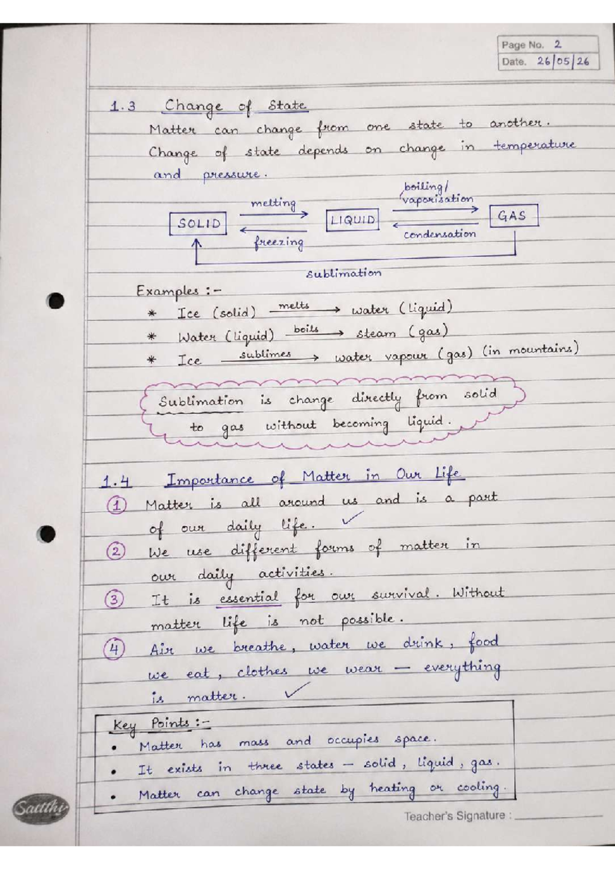 Class 9th Science Notes: Change of State of Matter - Studocu