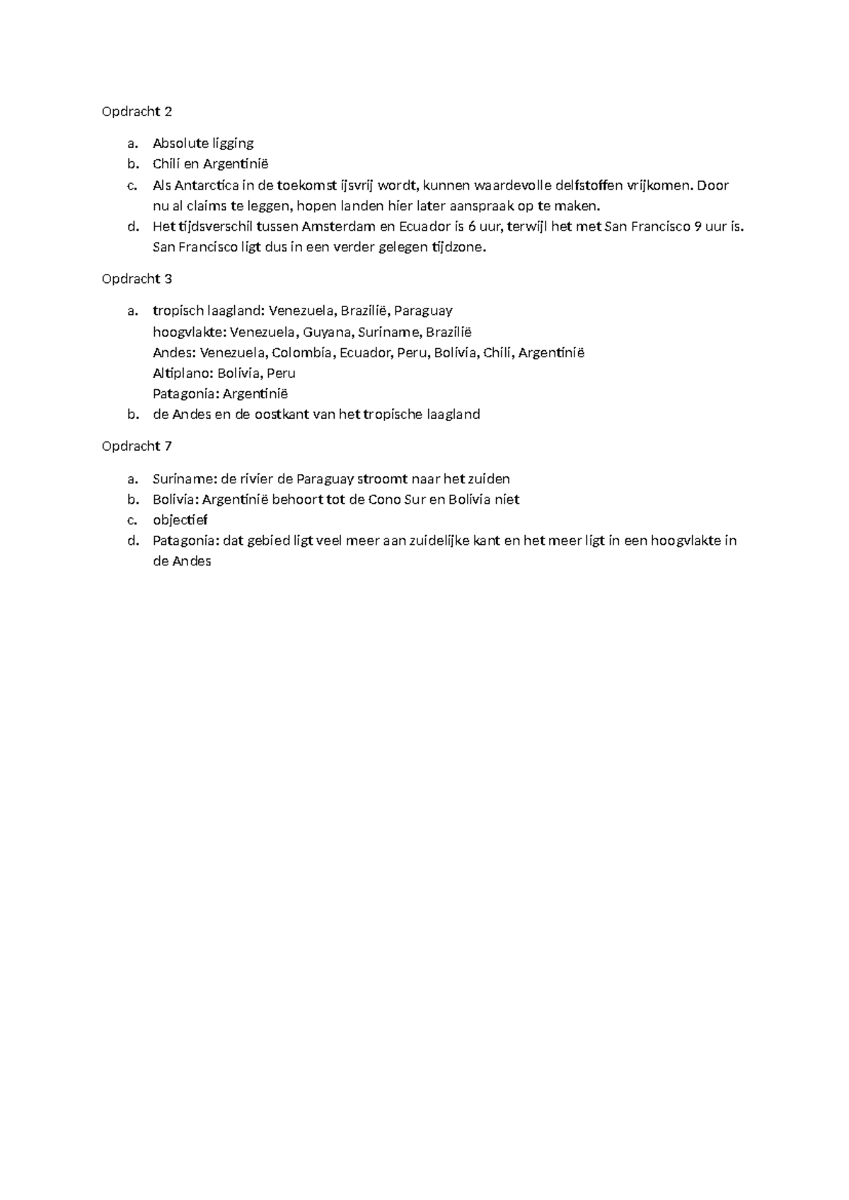 ZA Opdrachten 1: Thema's van Absolute Ligging en Topografie - Studeersnel