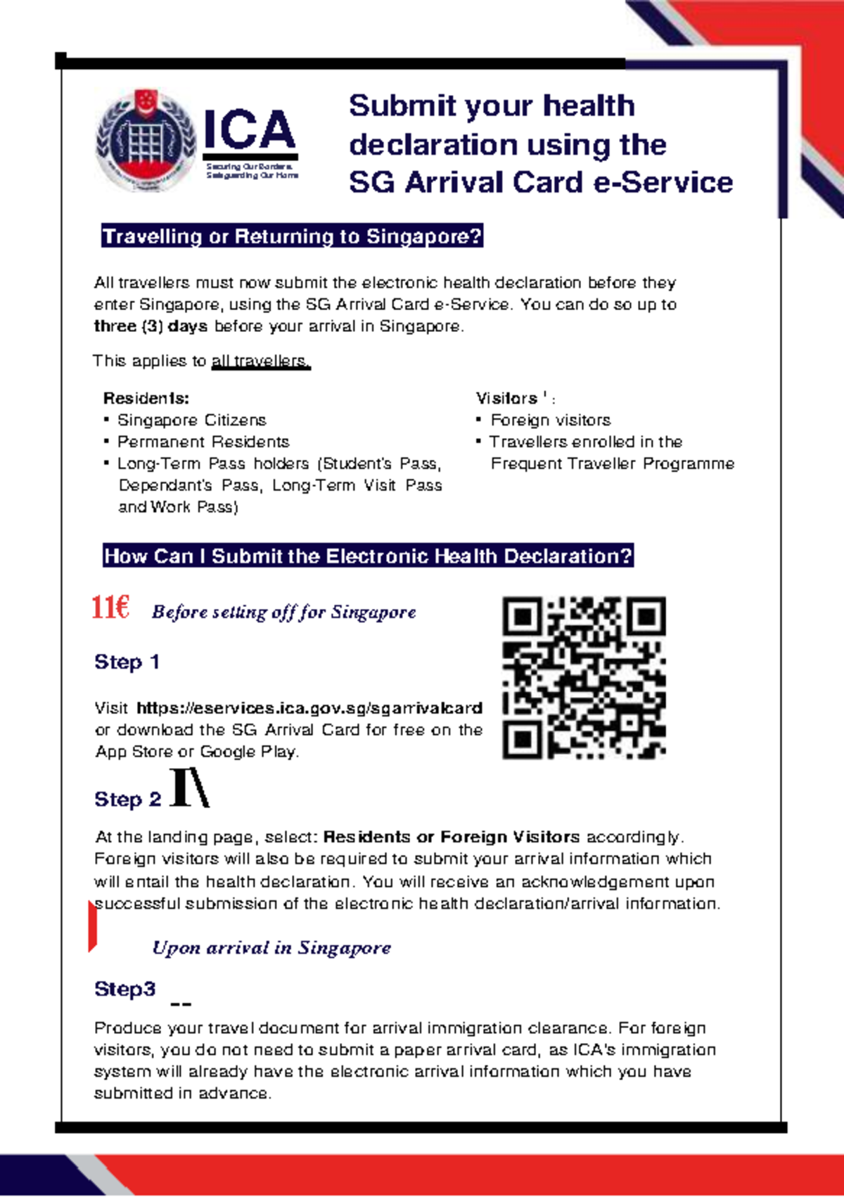 ICA Health Declaration Guide for Travellers to Singapore - Studocu