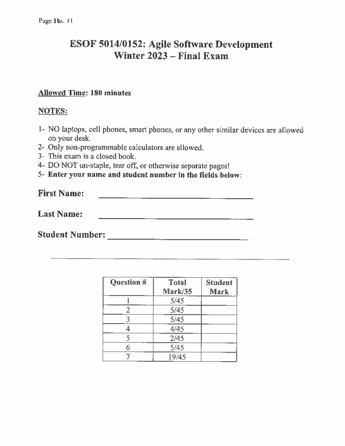 ESOF 501423 Winter 2023 Agile Software Development Final Exam Notes ...