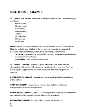 BSC1005 Exam #3 Study Guide: Key Concepts from Chapters 11 & 12 - Studocu