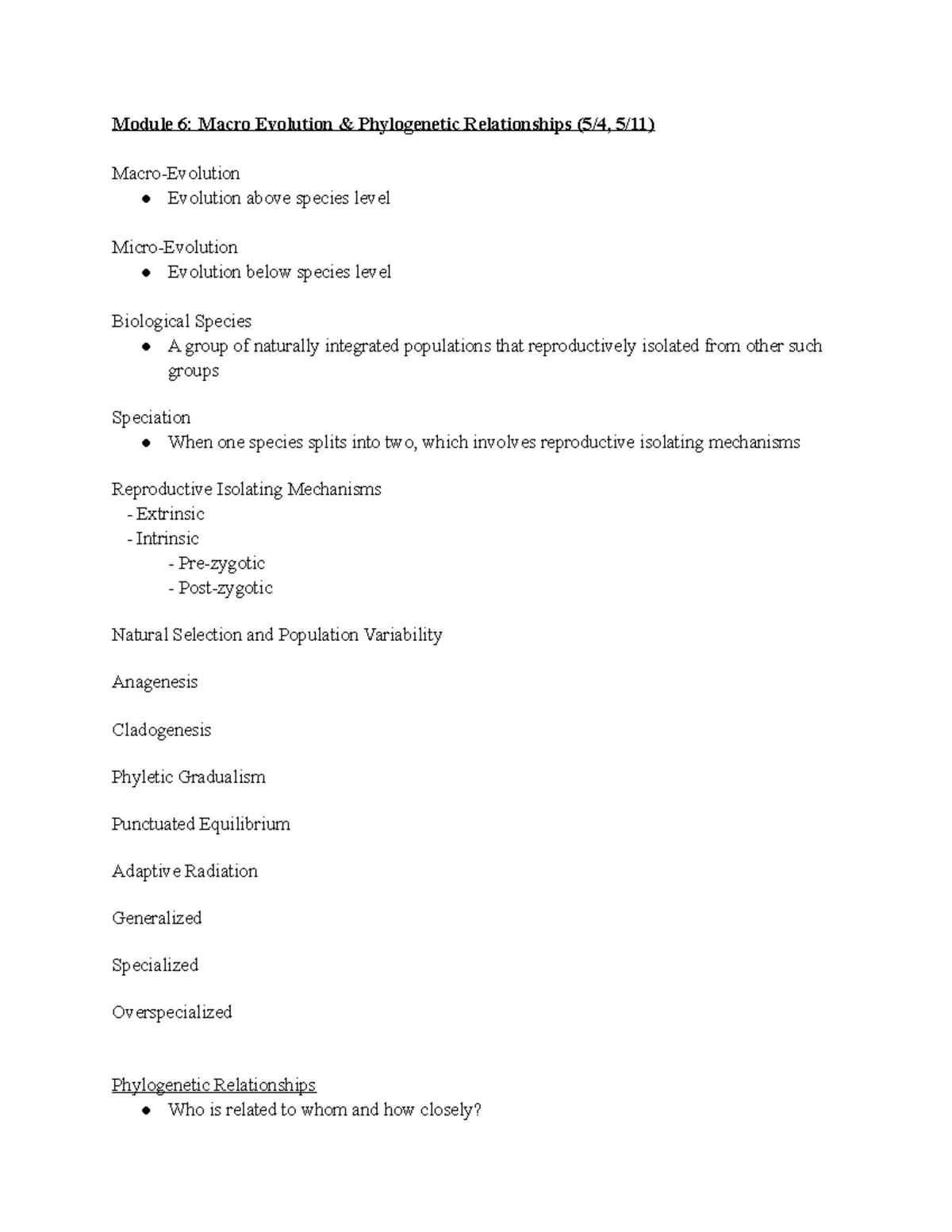 Anthro 2B Final Study Guide: Macro Evolution & Primate Trends - Studocu