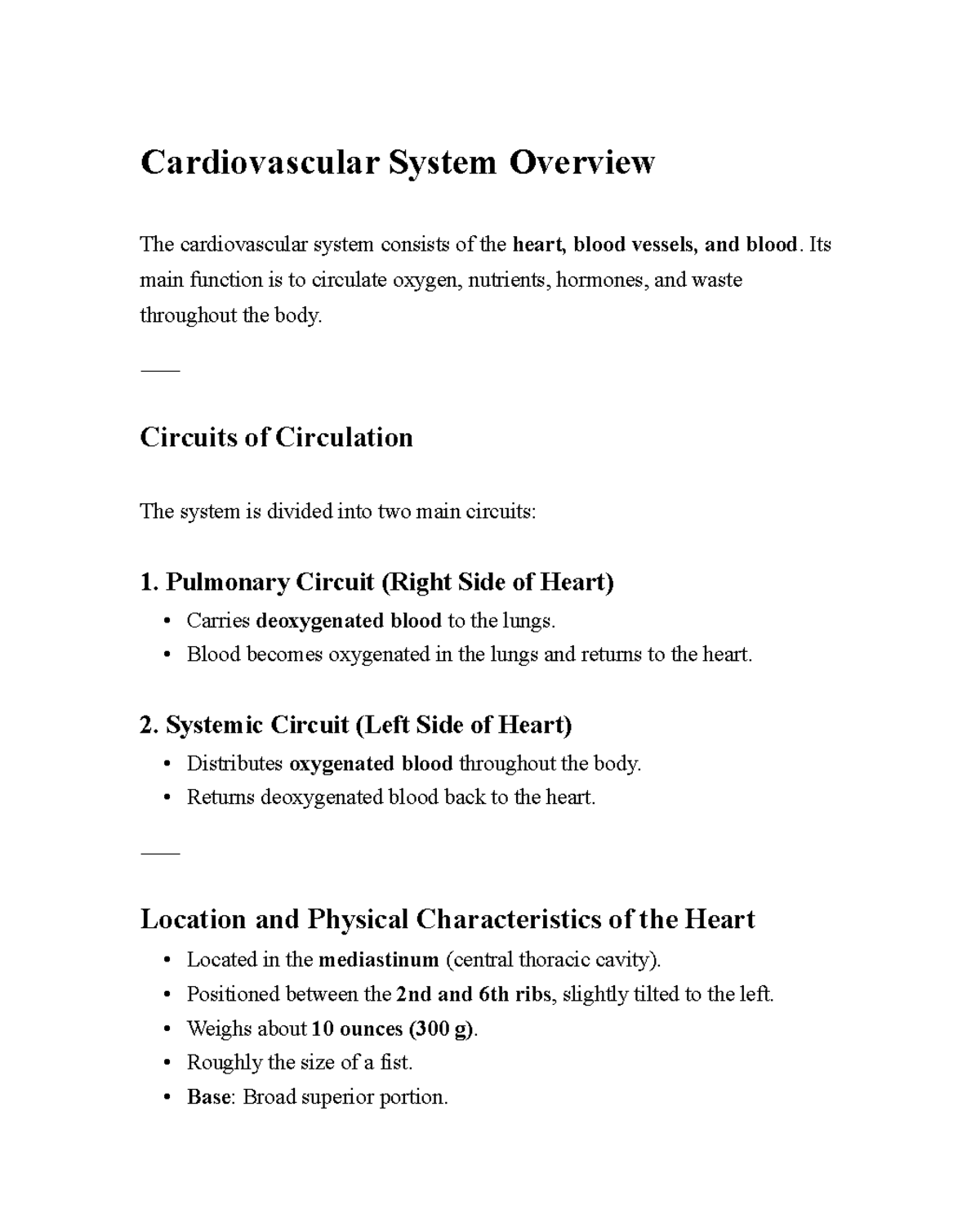 A&P 2 Lab 3: Cardiovascular System Overview and Functions - Studocu
