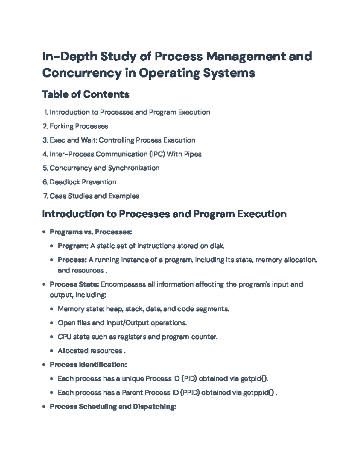 In-Depth Study of Process Management and Concurrency in OS - In-Depth ...