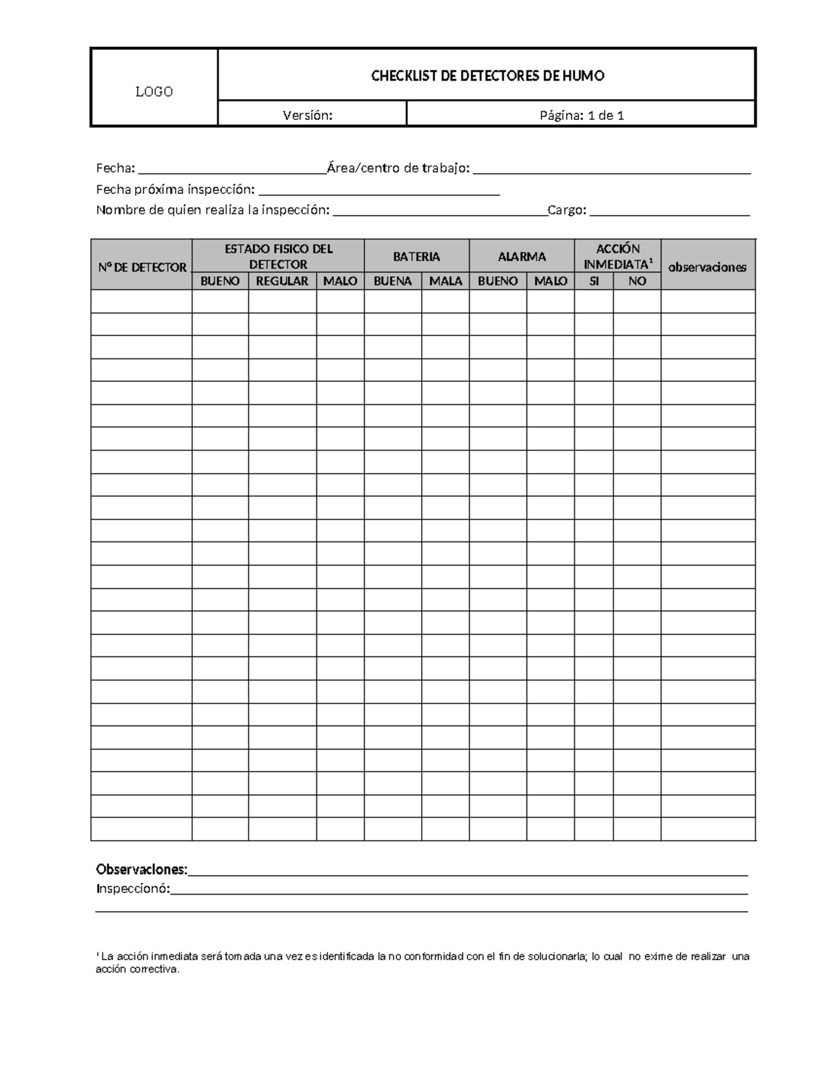 Checklist - Detectores de Humo - LOGO CHECKLIST DE DETECTORES DE HUMO ...