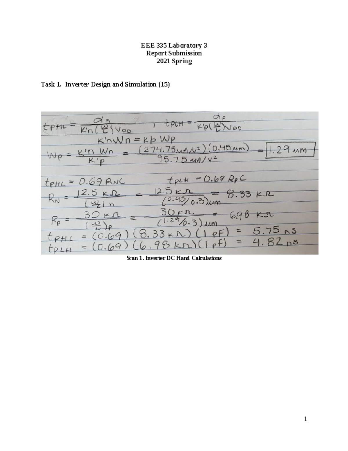 EEE 335 Lab 3 Report: Inverter & NAND Design Simulations S2021 - Studocu