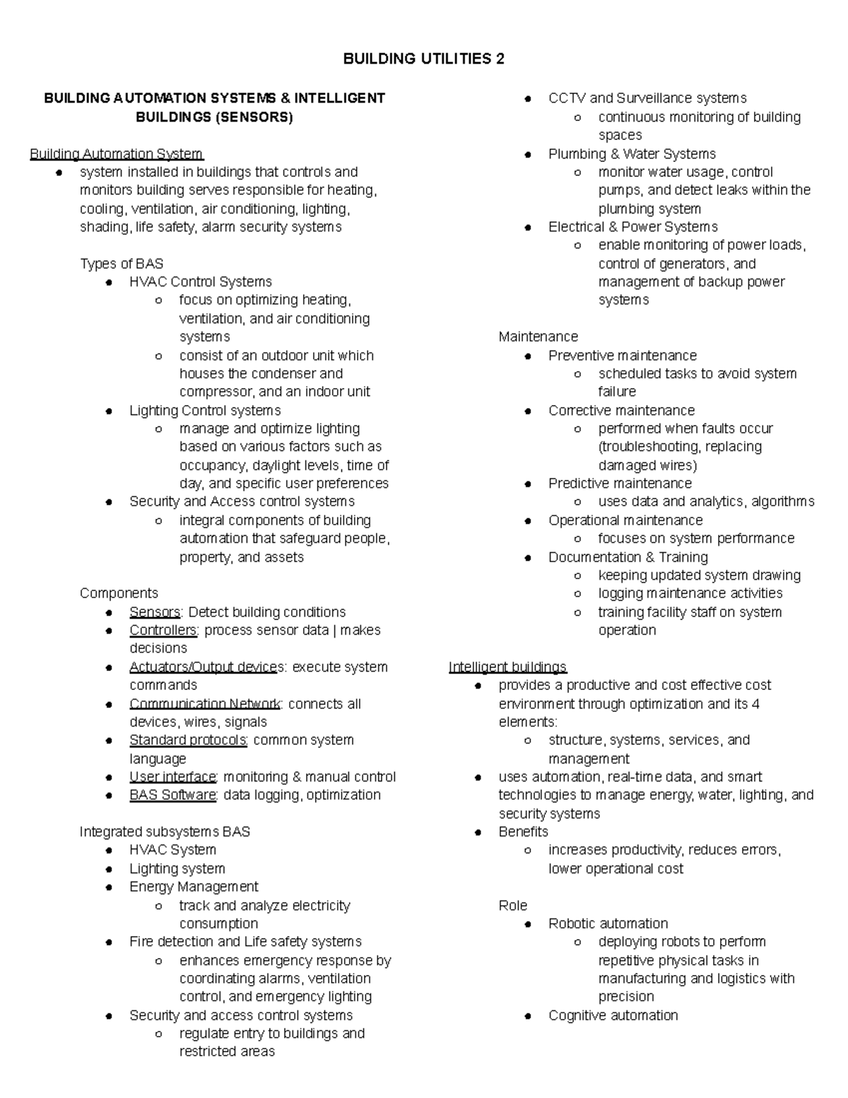 BUILDING UTILITIES 2: Automation, HVAC, and Security Systems Overview ...