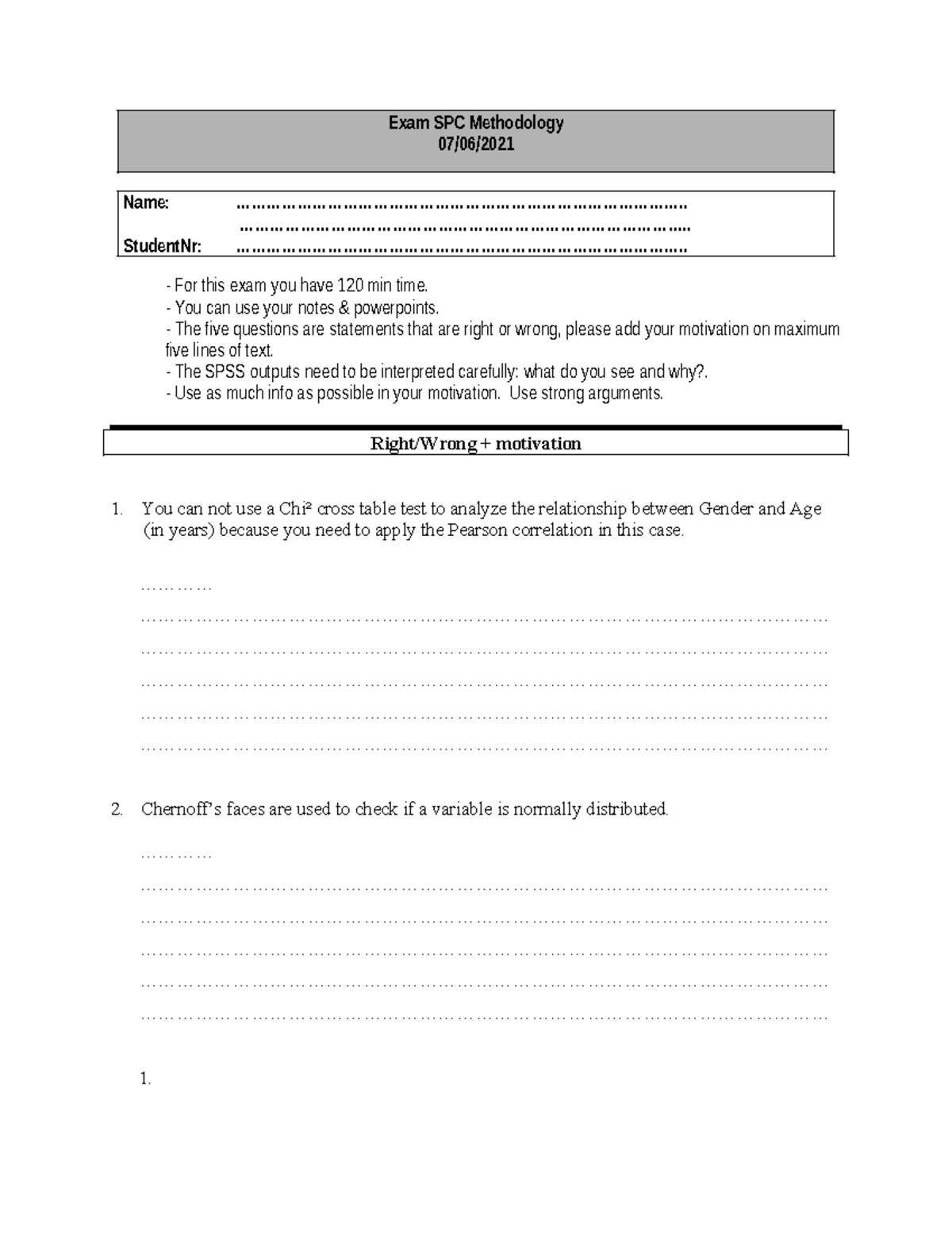 Exam SPC Methodology: Interpretation & Analysis Guide - Studocu