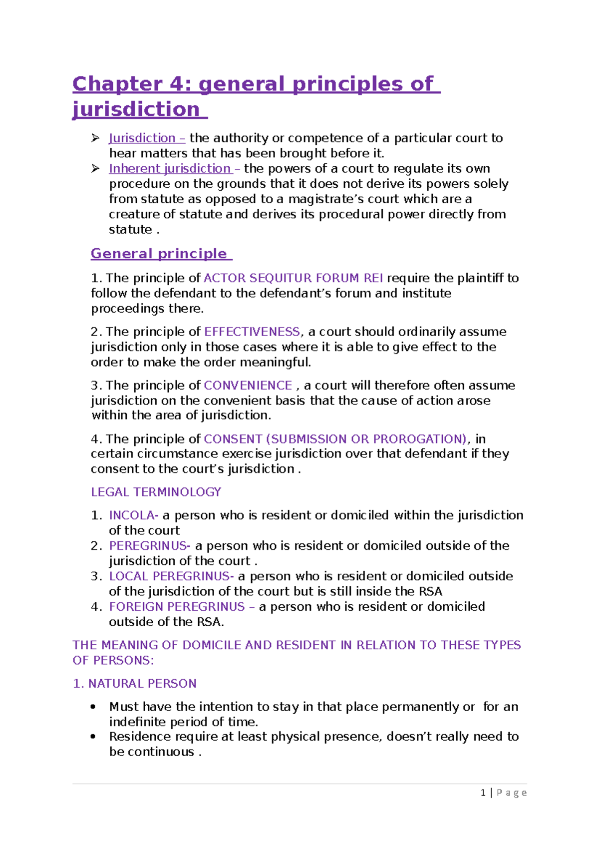 Chapter 4-6: Civil Procedure Jurisdiction Principles and Cases - Studocu