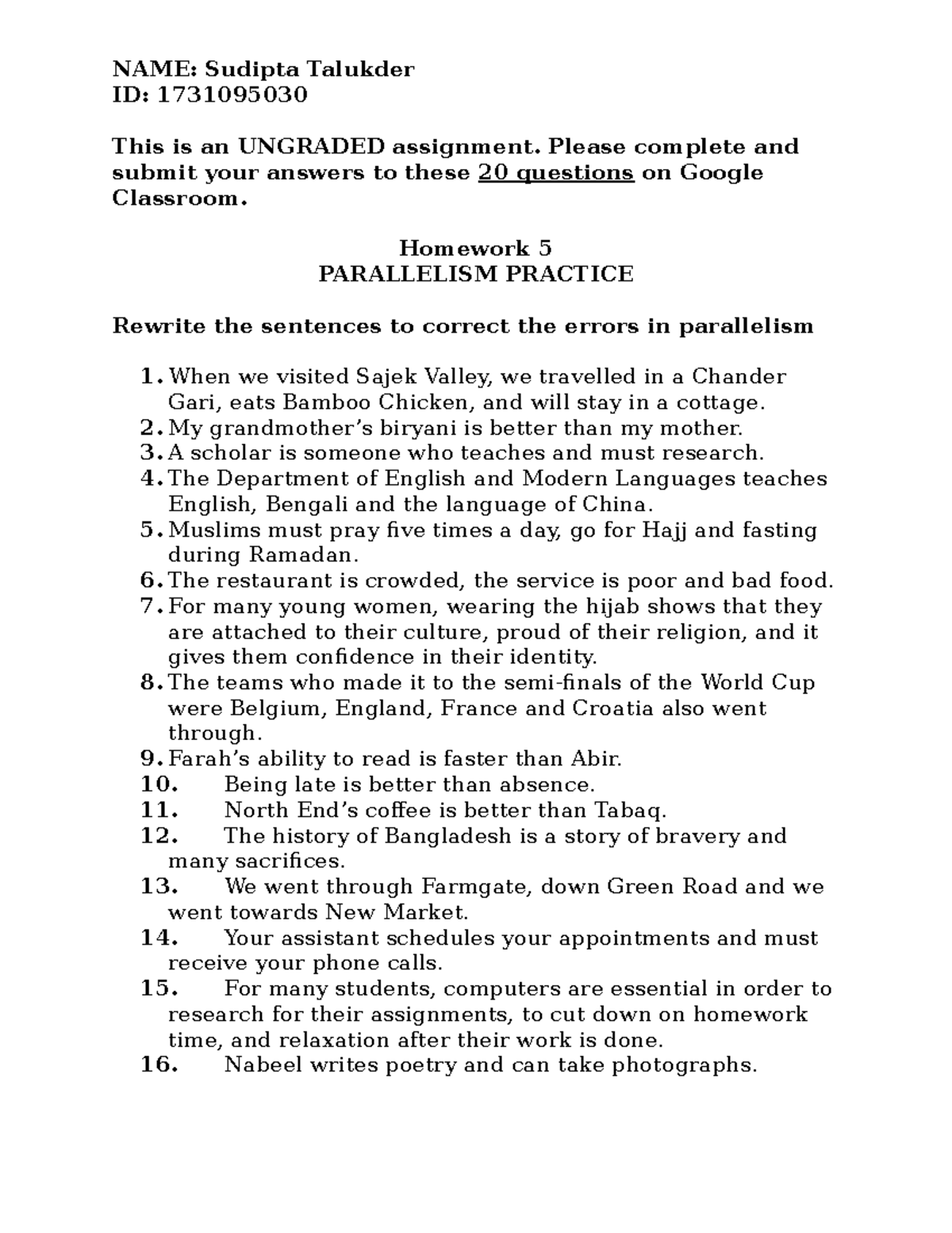 Homework 5: Parallelism Practice Assignment Solutions - Studocu