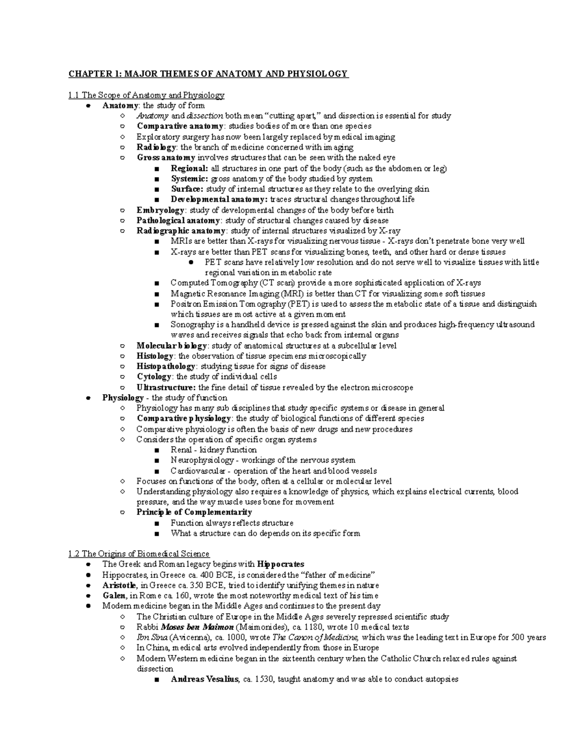 BSC 2085 EXAM 1 Comprehensive Study Guide on Anatomy & Physiology - Studocu