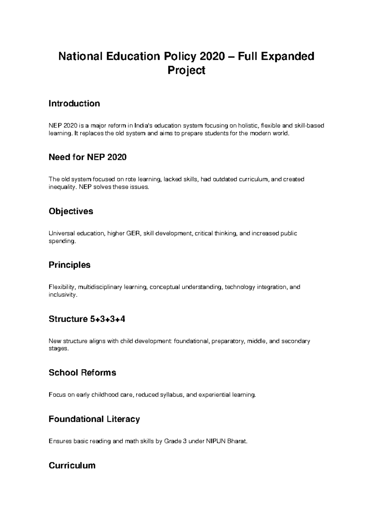 NEP 2020 Full Project Overview: Transforming India's Education System ...