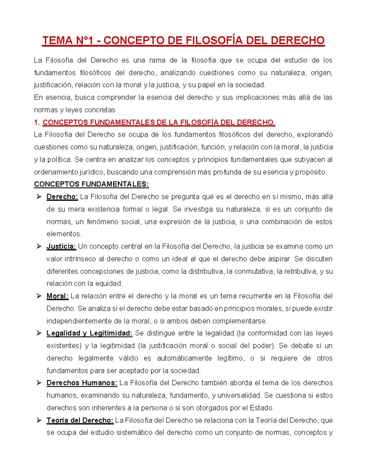 TEMA 1 - RESUMEN DE FILOSOFÍA DEL DERECHO - Studocu
