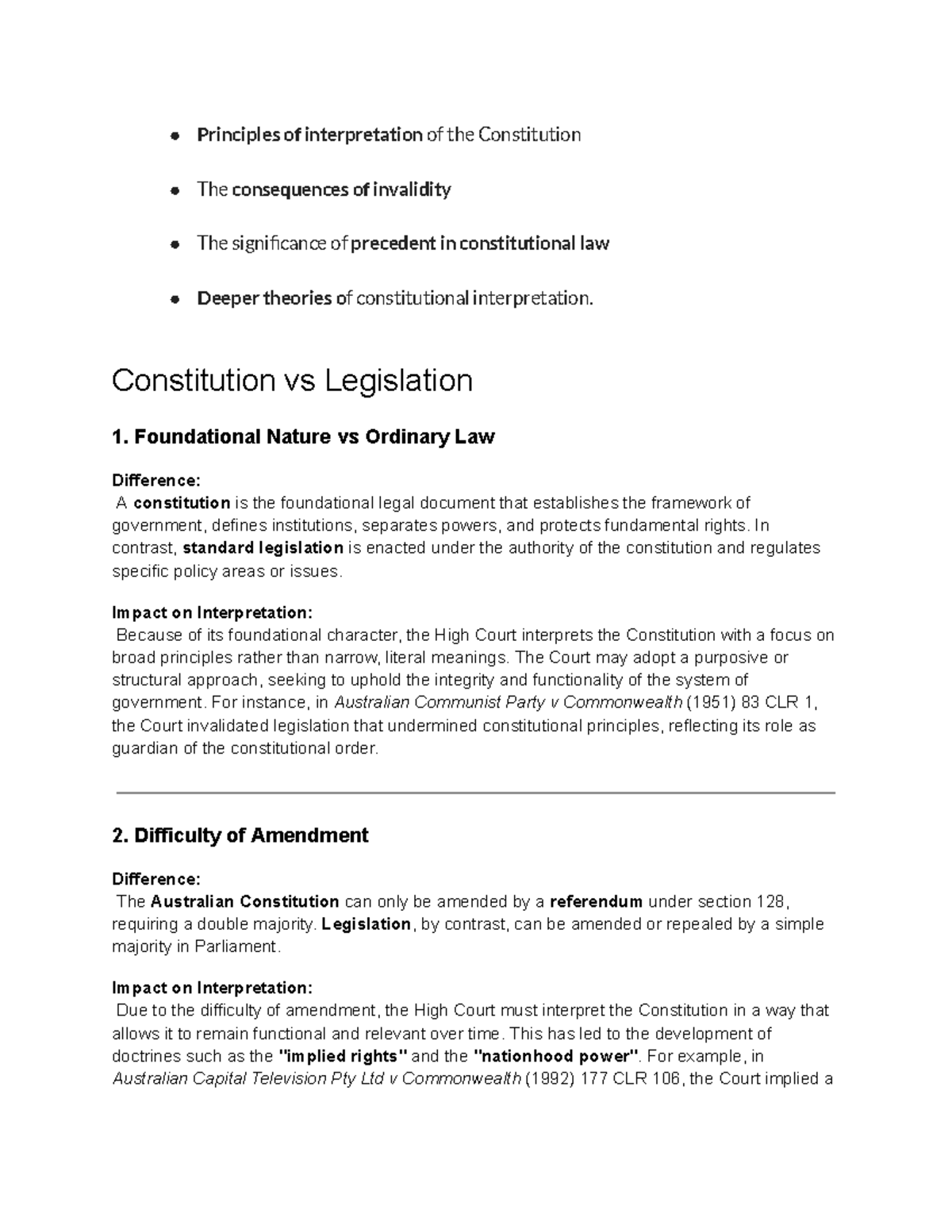 Principles of Constitutional Interpretation: Key Concepts and Cases (WK ...