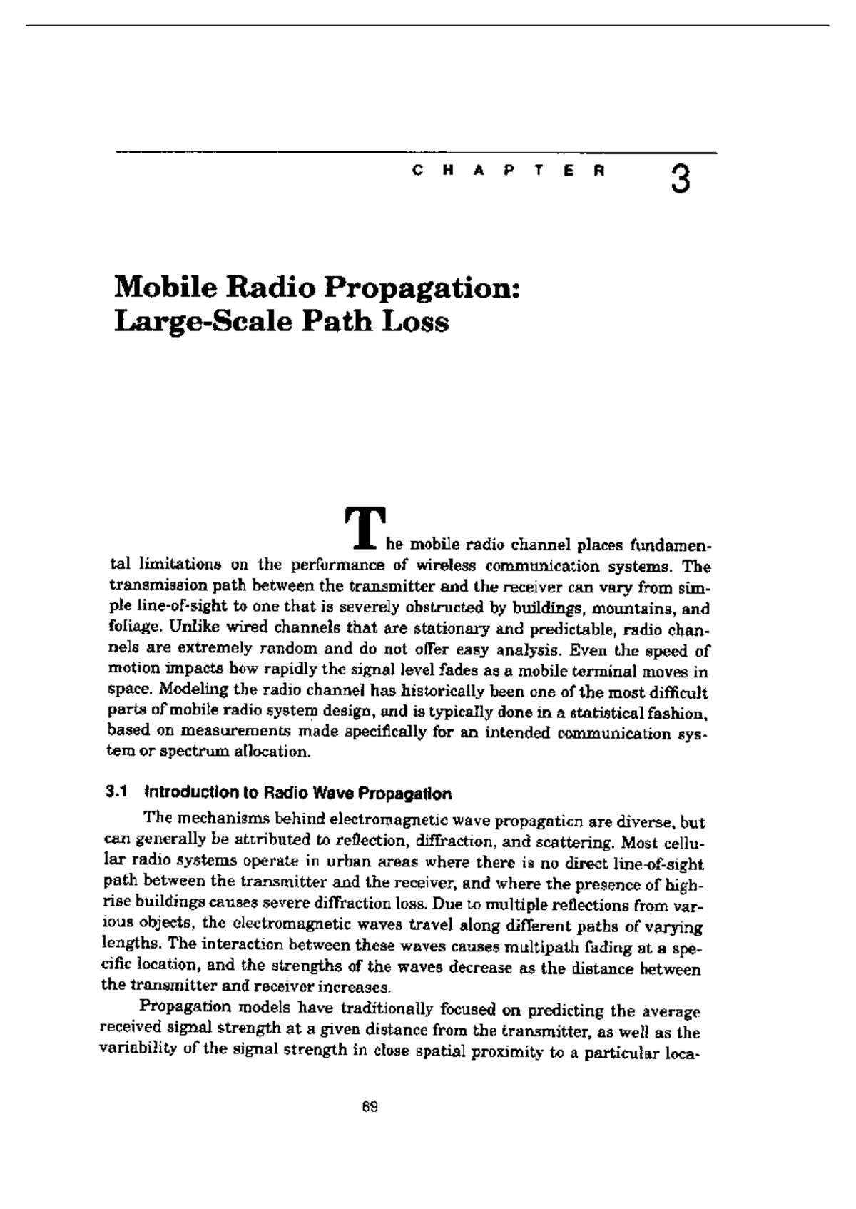 CHAPTER 3: Mobile Radio Propagation and Path Loss Analysis - Studocu