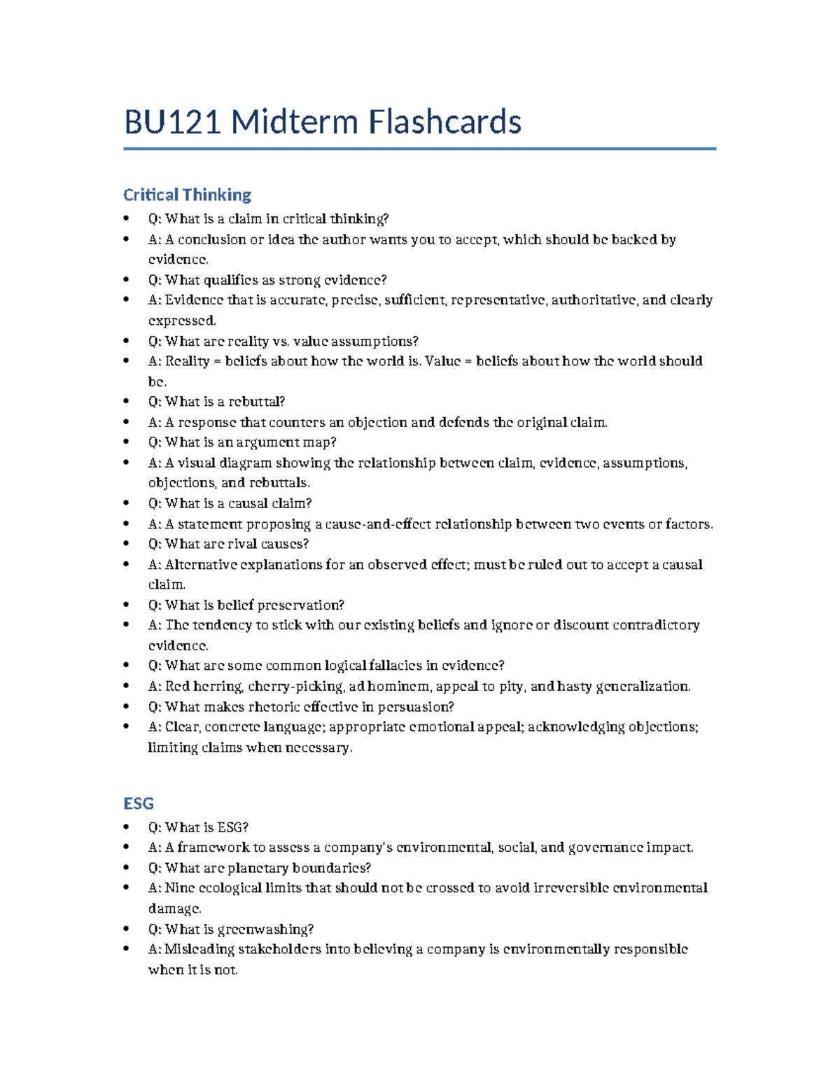 BU121 Midterm flashcards on critical thinking and generative AI ...