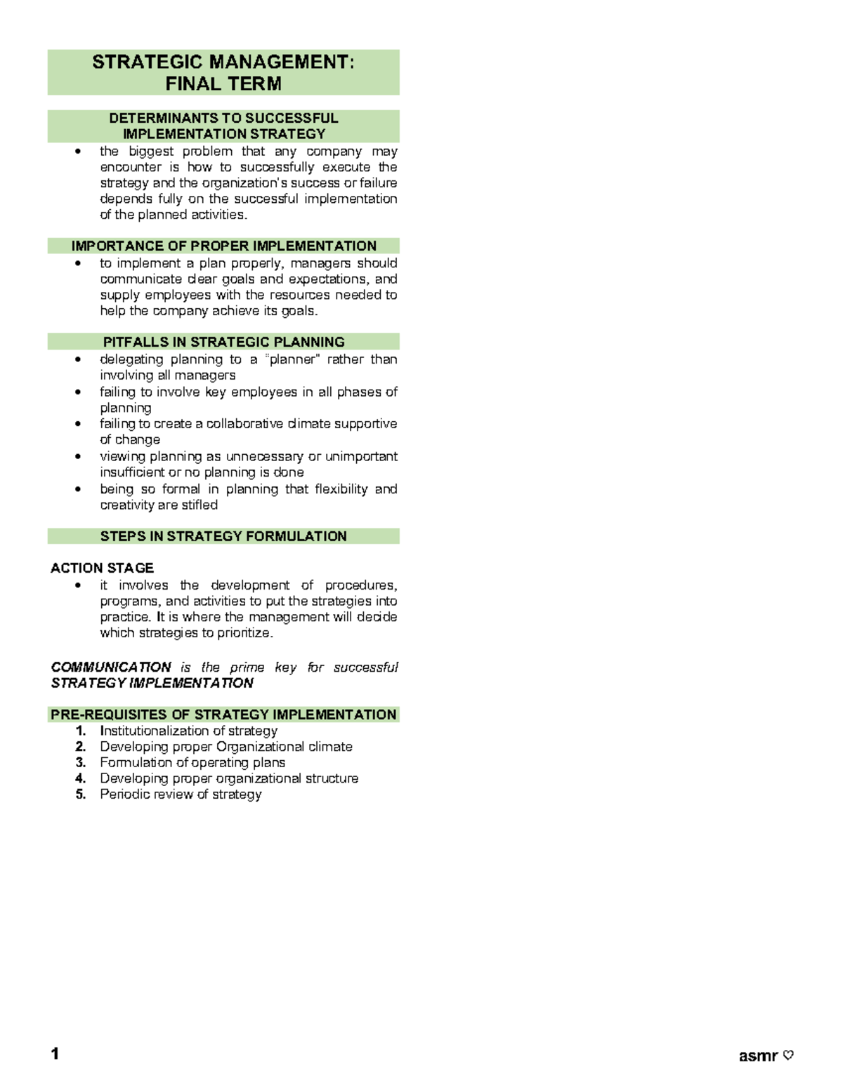 Final TERM Strategic Management ASMR - 1 asmr ♡ STRATEGIC MANAGEMENT ...