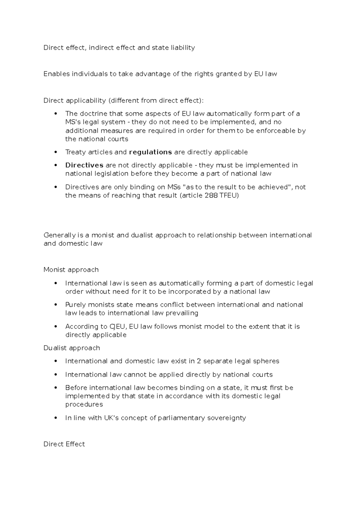 Direct effect, indirect effect, state liability notes - Direct effect ...
