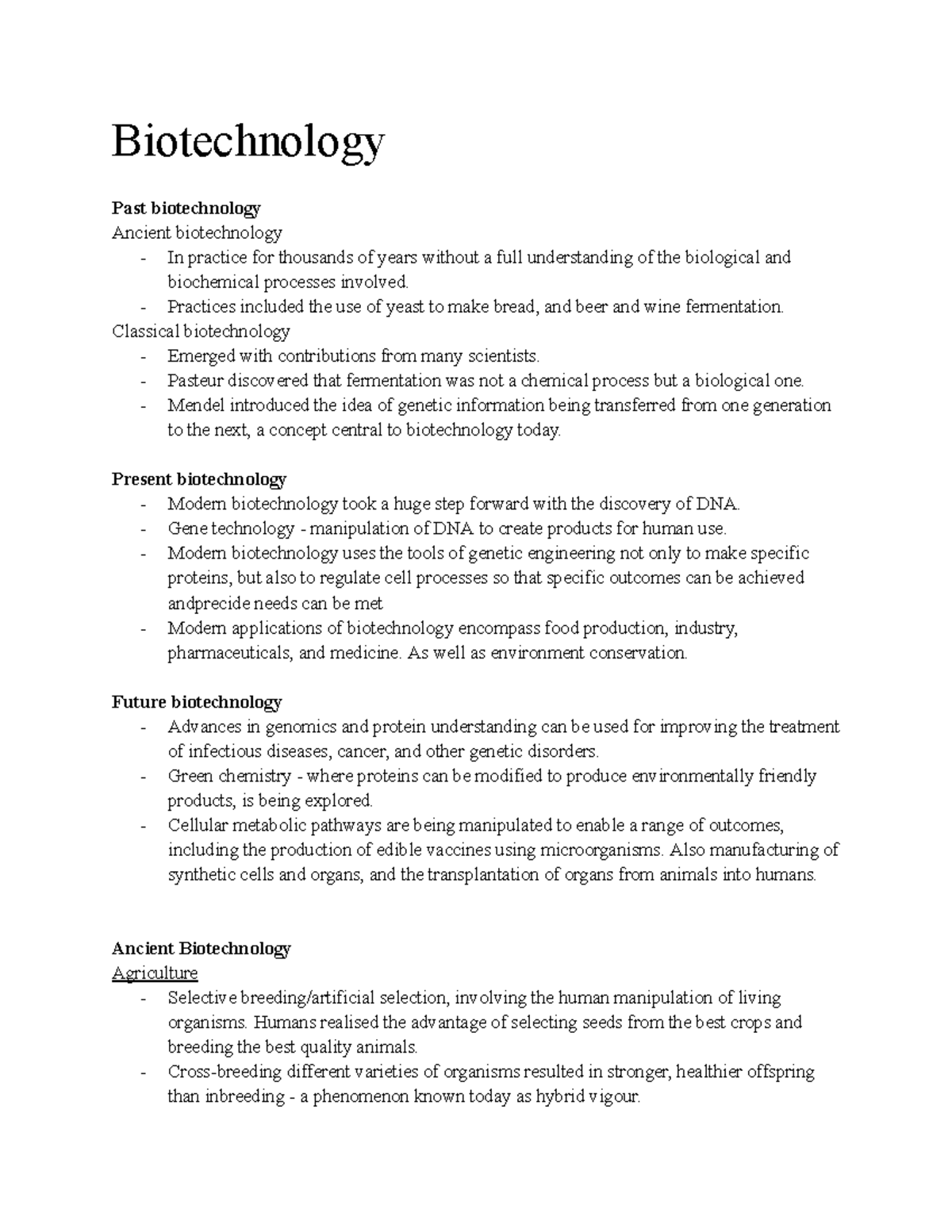 6.2 Biotechnology: Ancient to Modern Practices and Future Prospects ...